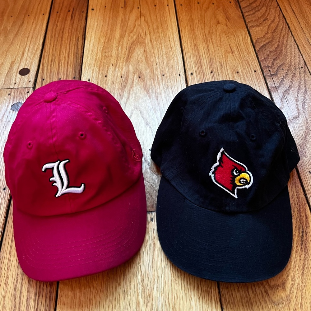 Red and Black Baseball Caps with Logo